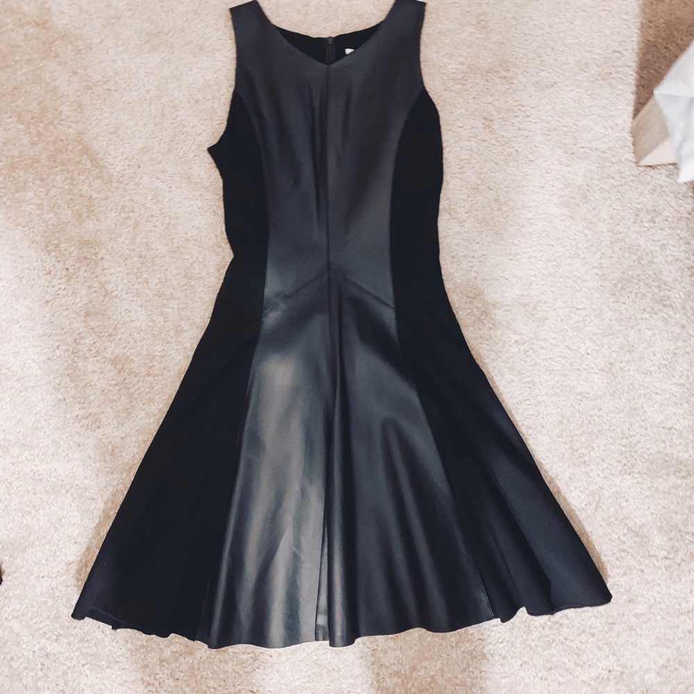 MY TRIBE dress with leather detail down front.